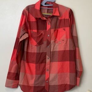 Under Armour Women’s Long Sleeve Button Down Shirt. Orange. Size Large. NWOT.